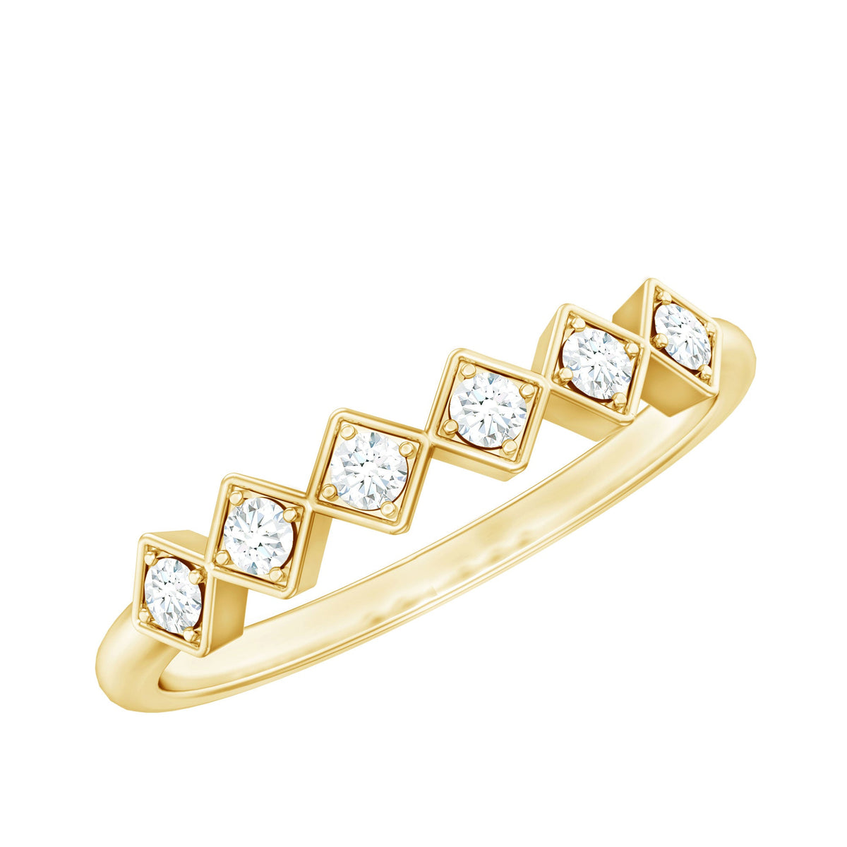 Minimal Diamond Geometric Half Eternity Ring
