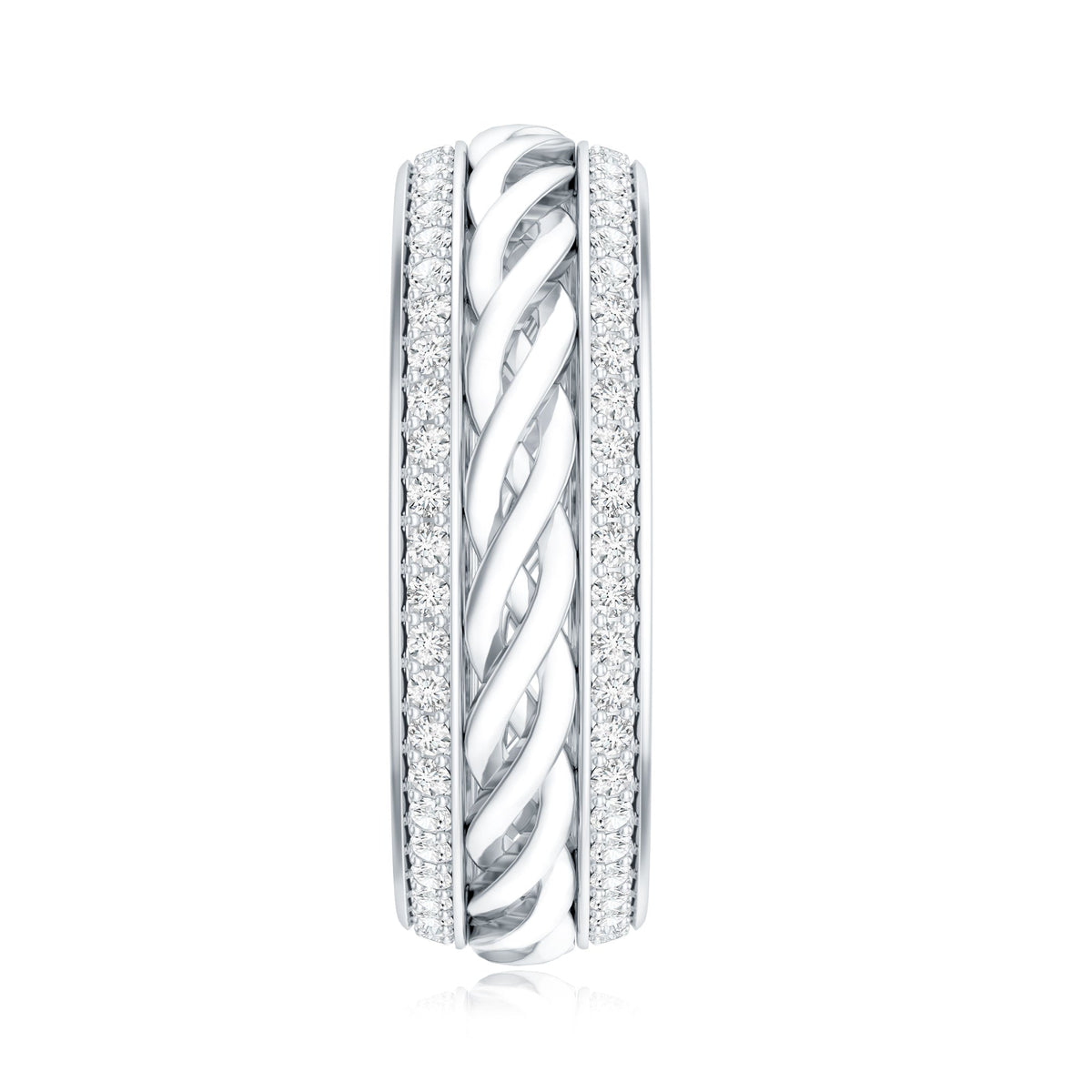 Round Lab Grown Diamond Twisted Rope Band Ring