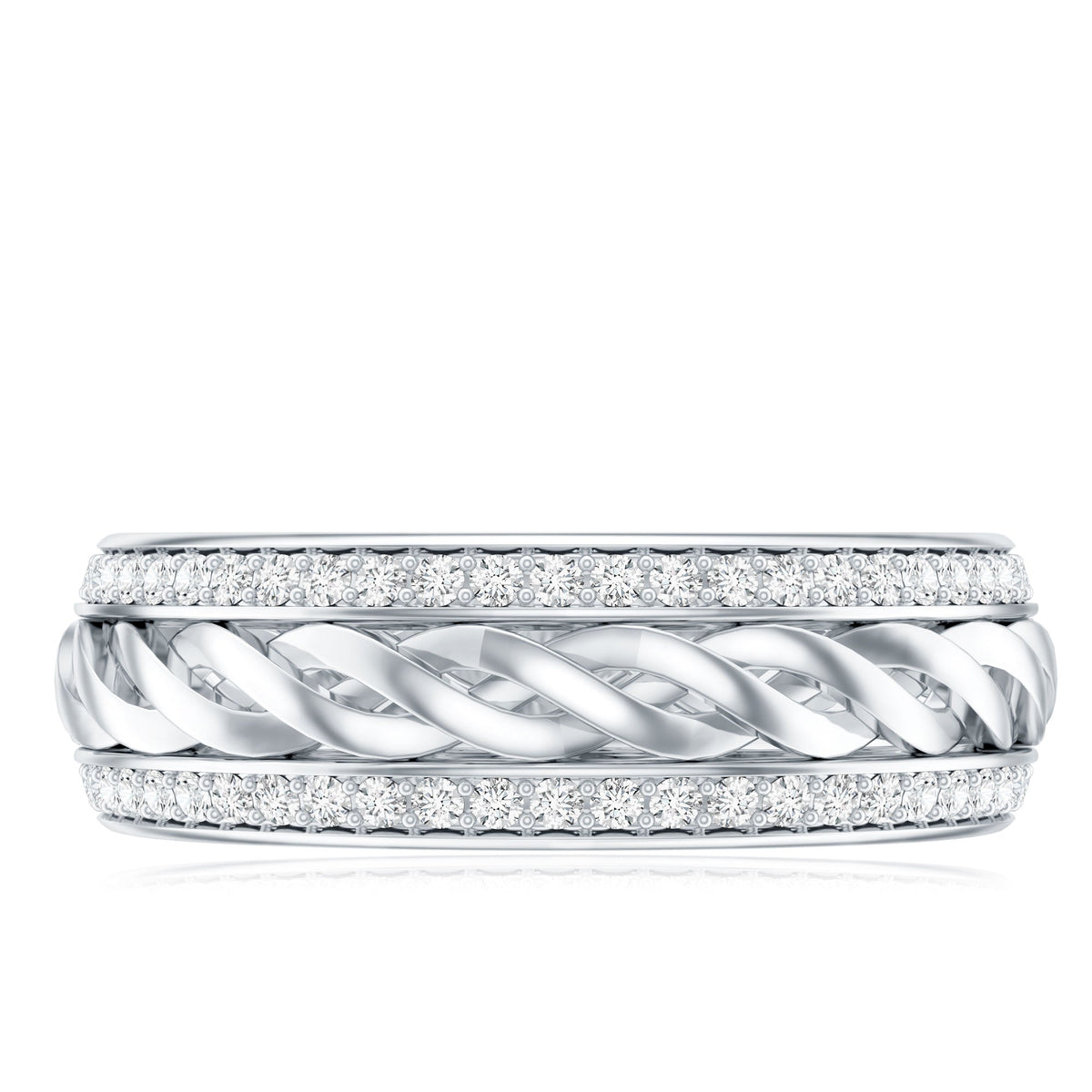 Round Lab Grown Diamond Twisted Rope Band Ring
