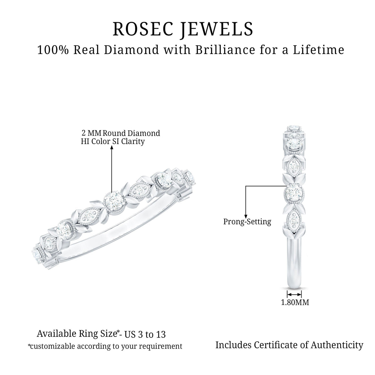 Nature Inspired Diamond Wedding Ring