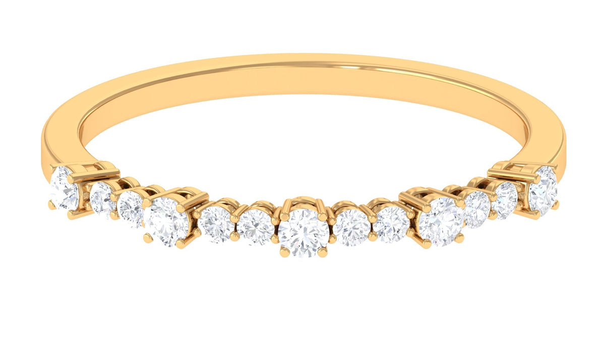 Certified Diamond Half Eternity Stackable Ring
