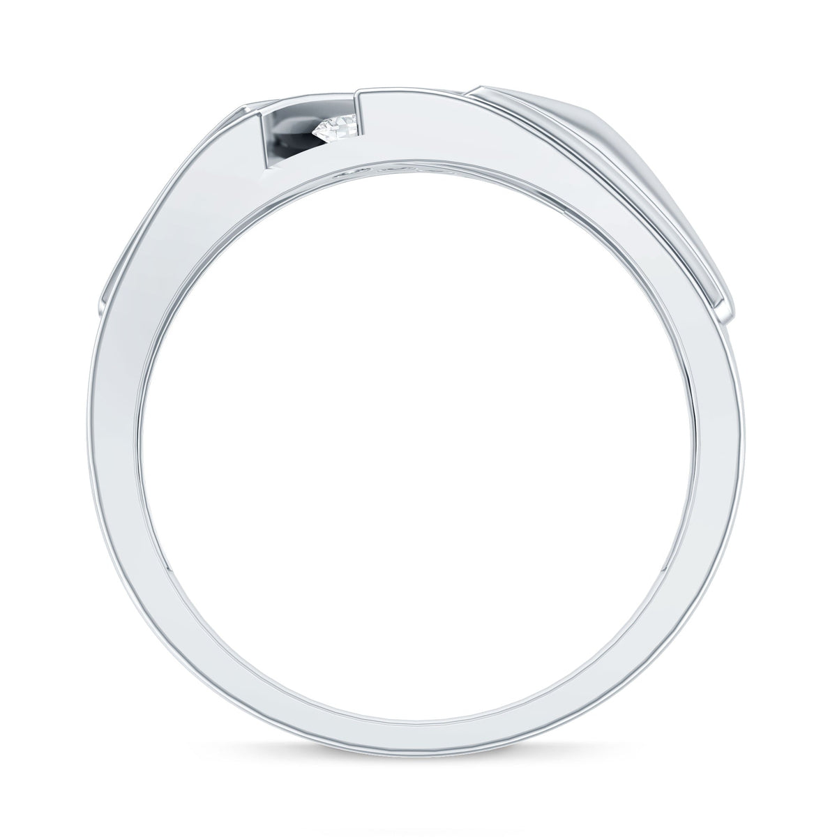 Lab Grown Diamond Mens Wide Wedding Band