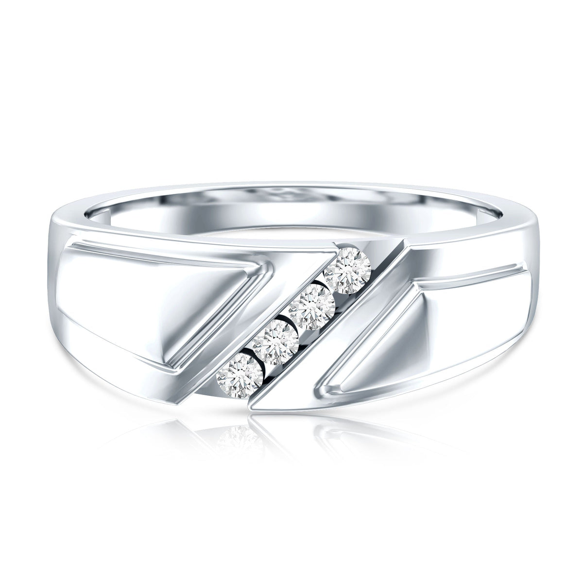 Lab Grown Diamond Mens Wide Wedding Band