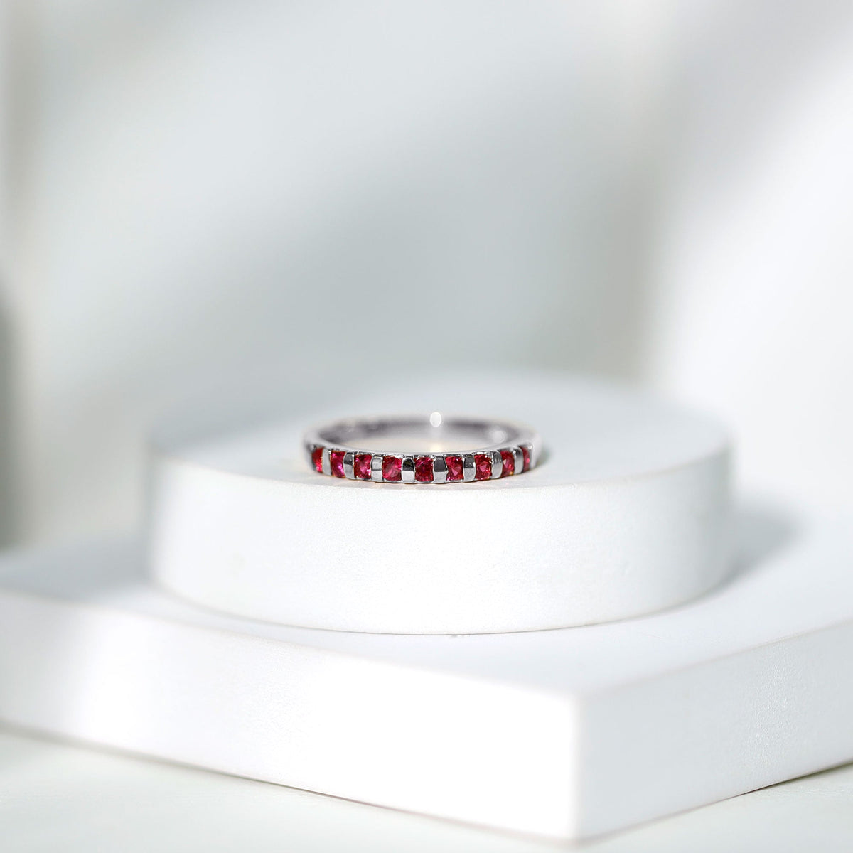Real Ruby Semi Eternity Ring