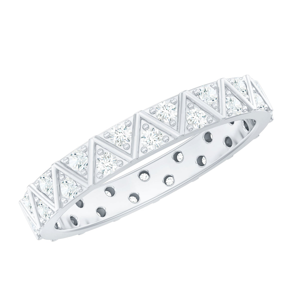 Diamond Band Ring in Surface Prong Set