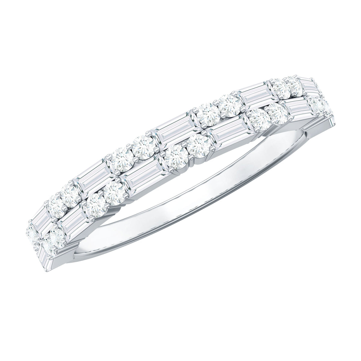 Natural Diamond Half Eternity Anniversary Ring in East West Style