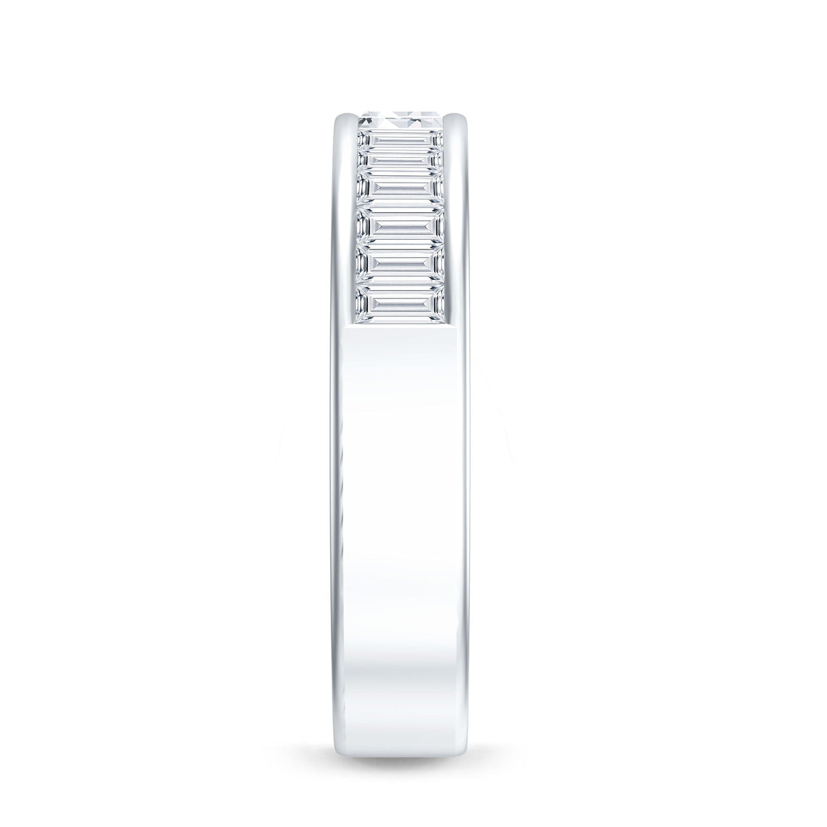 Baguette Cut Lab Grown Diamond Half Eternity Band