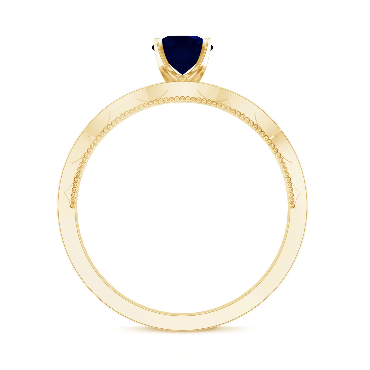Real 0.9 Carat Blue Sapphire Engagement Ring with Diamond