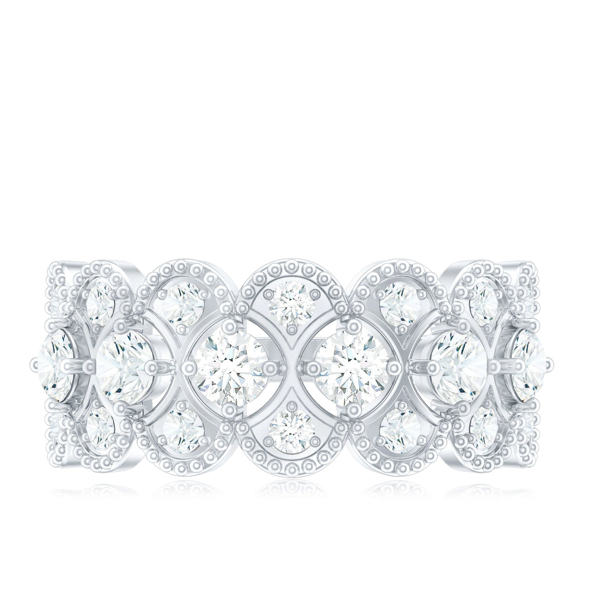Designer Certified Moissanite Wedding Band for Women