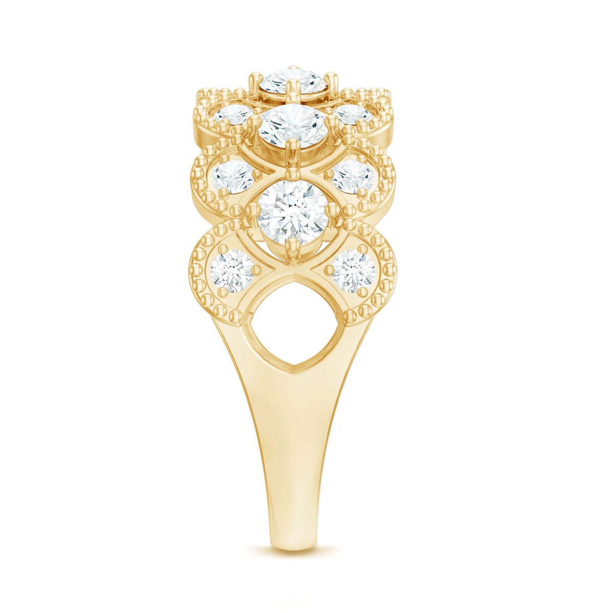 Designer Certified Moissanite Wedding Band for Women