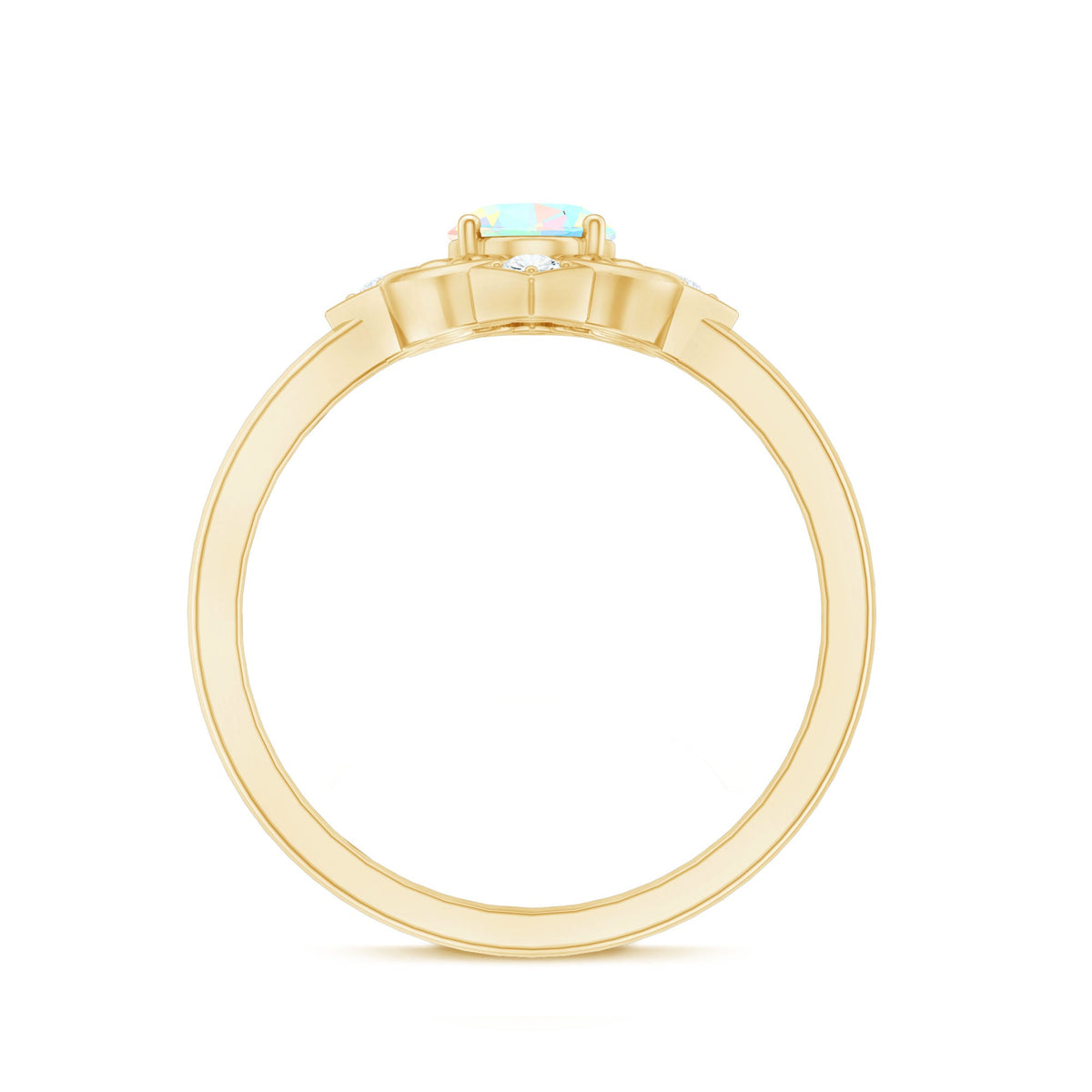 Oval Cut Certified Ethiopian Opal Vintage Inspired Engagement Ring with Diamond