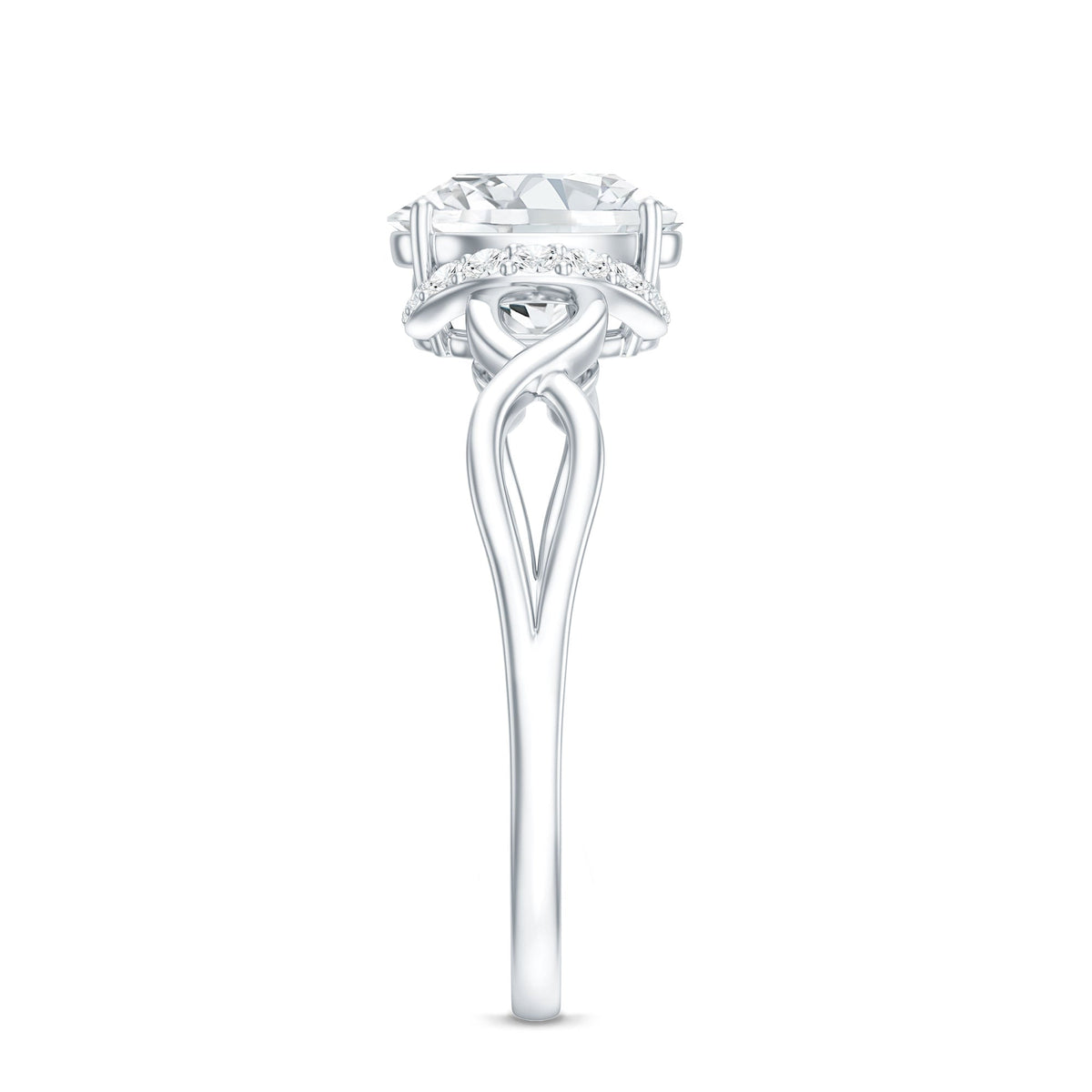 Oval Shape Moissanite Engagement Ring With Certificate