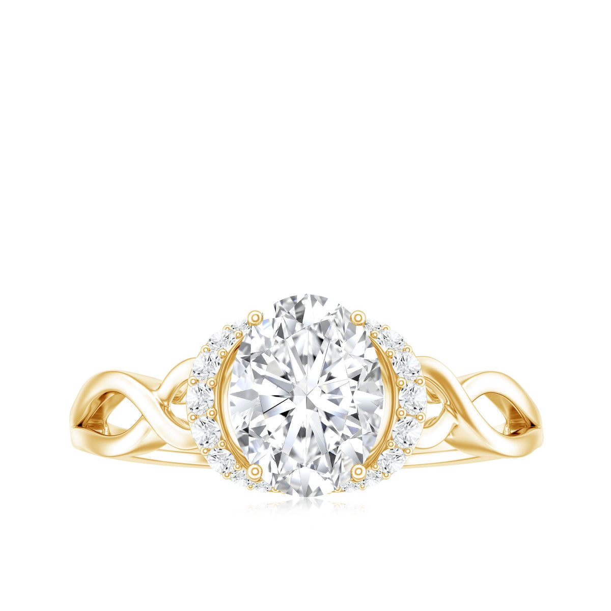 Oval Shape Moissanite Engagement Ring With Certificate