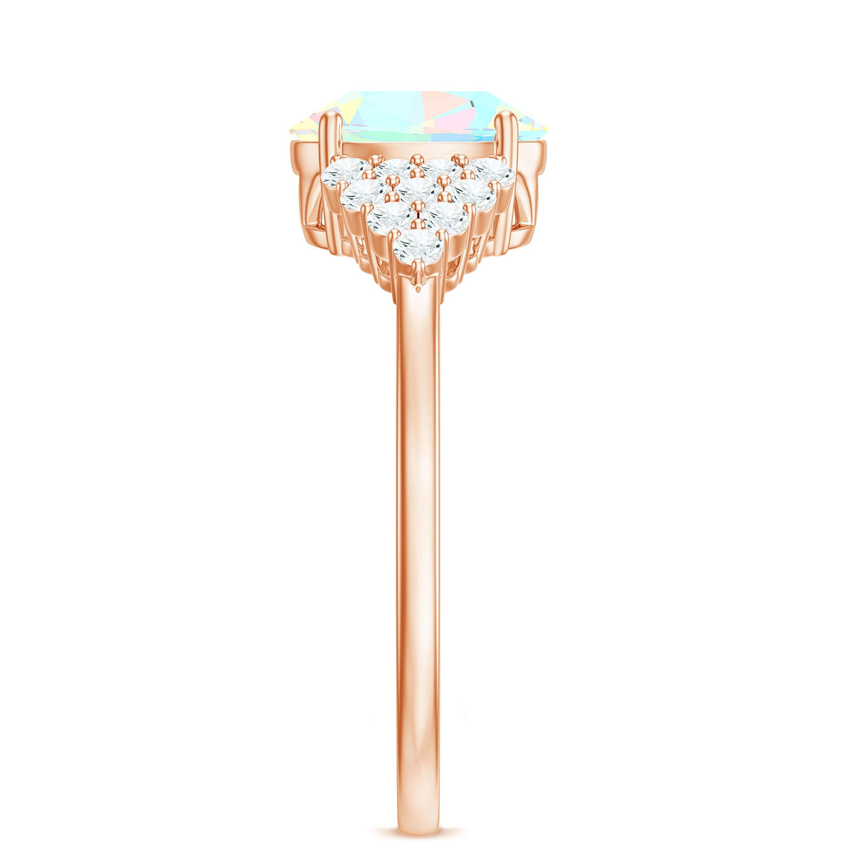 Certified 1.2 Carat Ethiopian Opal Oval Engagement Ring with Diamond