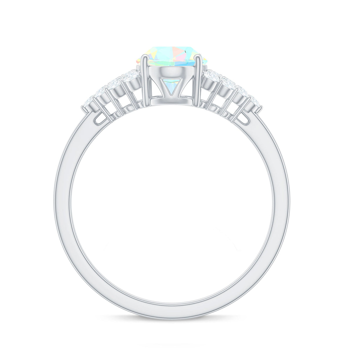 Certified 1.2 Carat Ethiopian Opal Oval Engagement Ring with Diamond