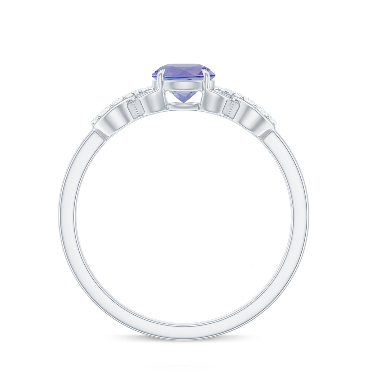 Natural Tanzanite Promise Ring with Diamond Infinity Knot