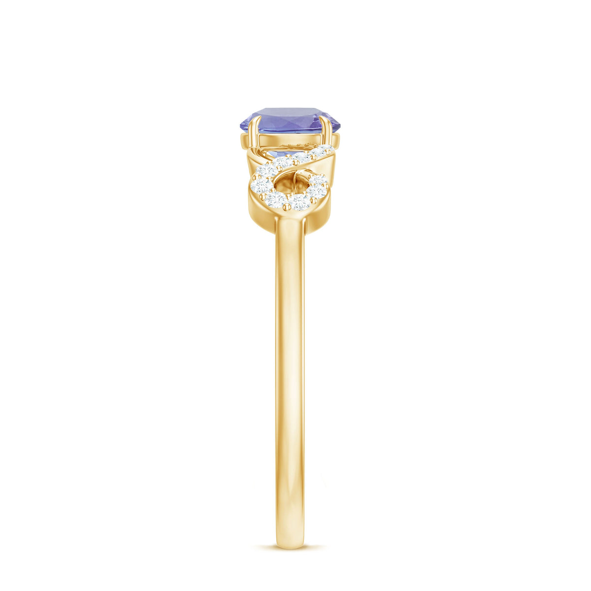 Natural Tanzanite Promise Ring with Diamond Infinity Knot