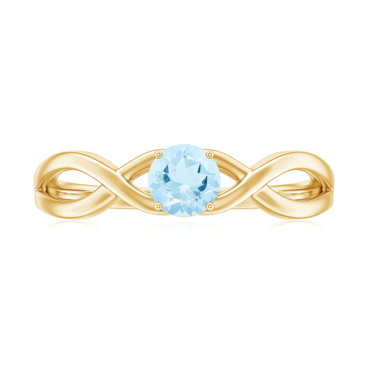 Solitaire Aquamarine Infinity Promise Ring