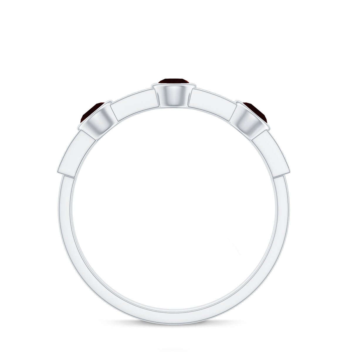 Certified Real Garnet Diamond Half Eternity Ring