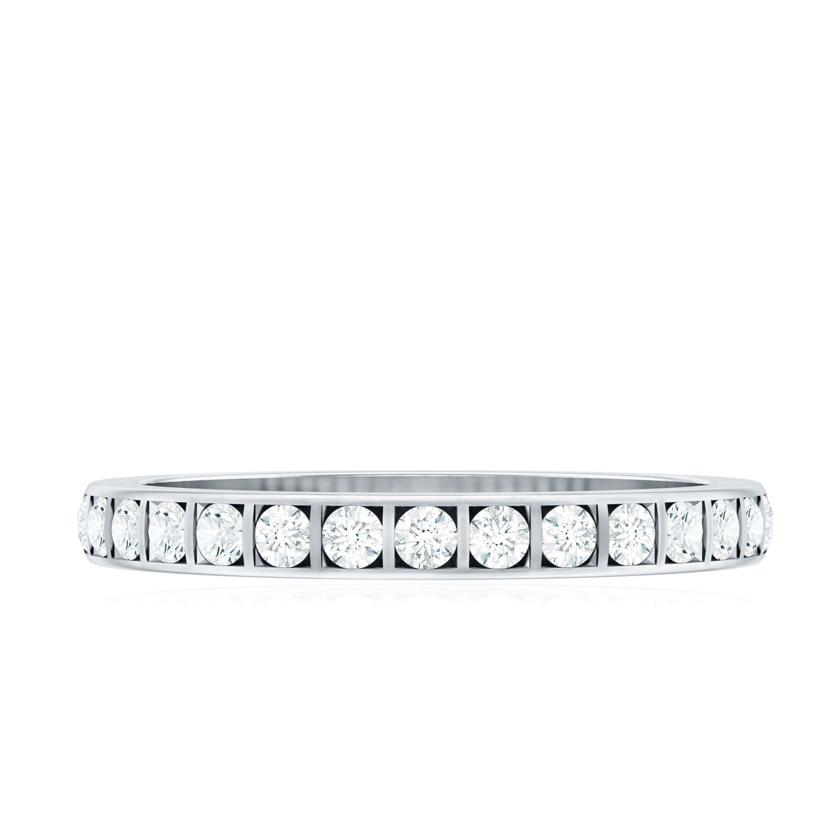 Bar Set Moissanite Half Eternity Band For Women