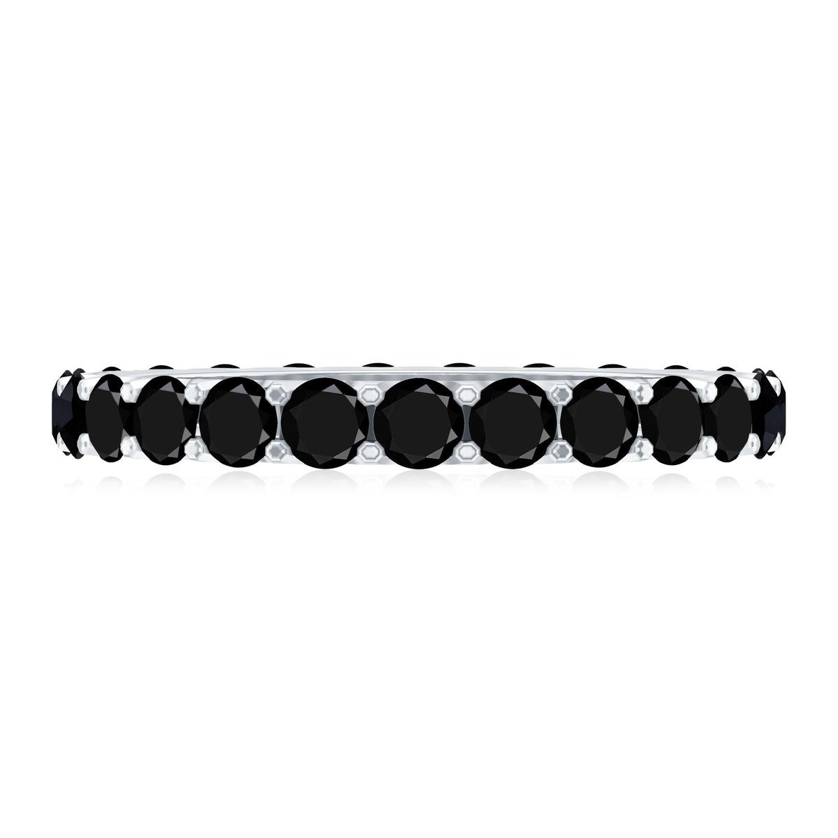 Certified Black Onyx Stackable Wedding Band for Women