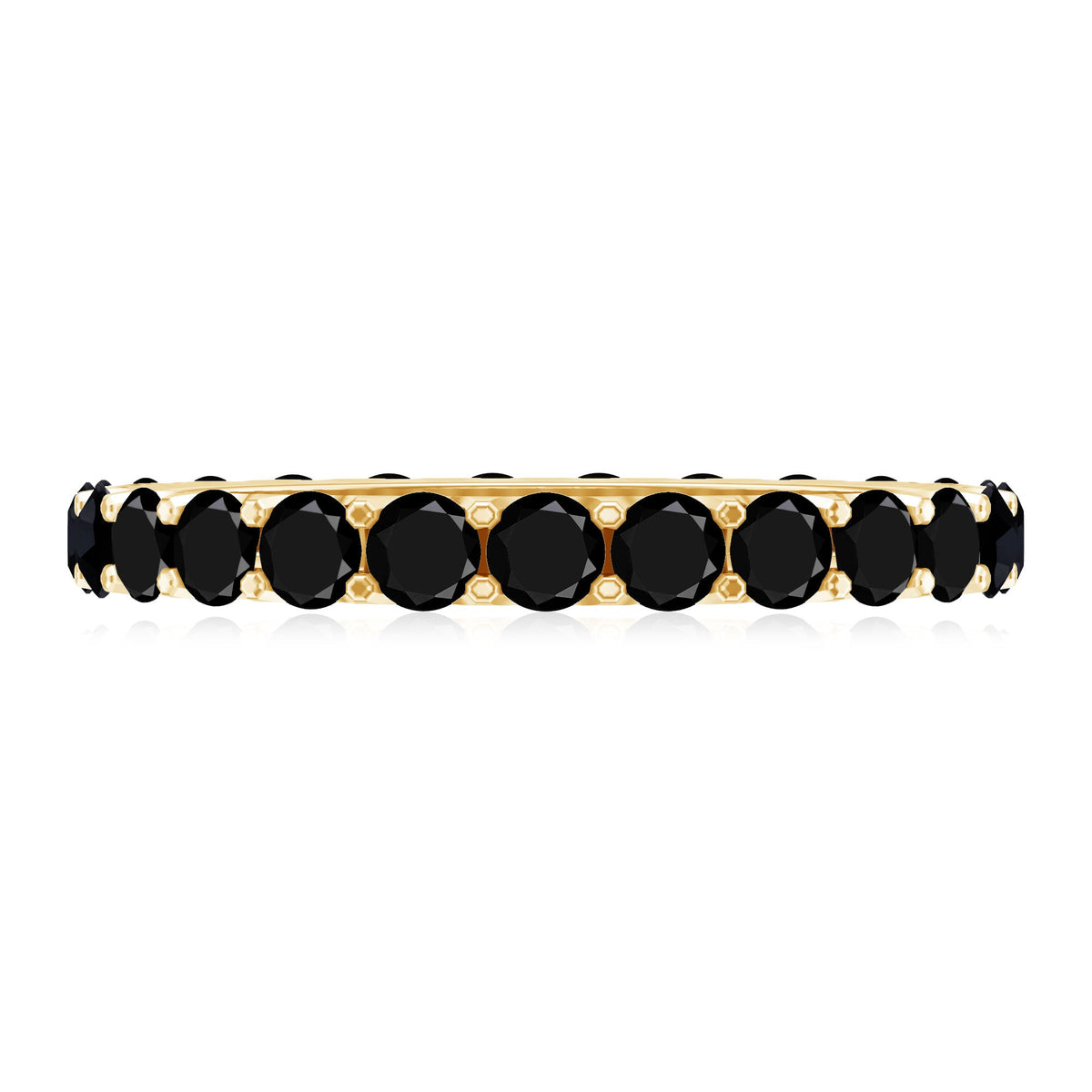 Certified Black Onyx Stackable Wedding Band for Women