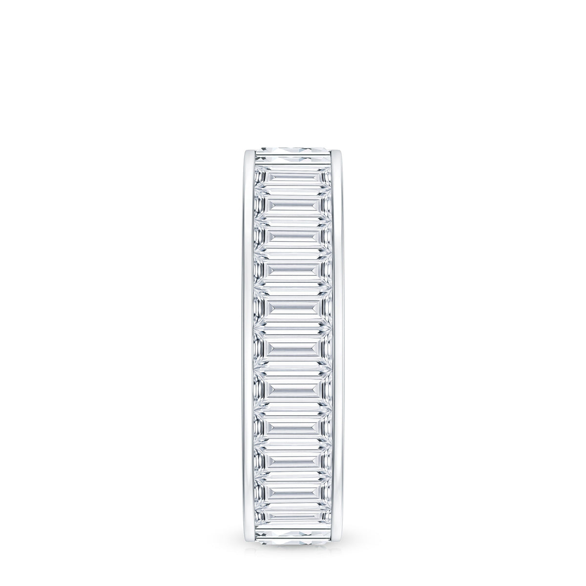 Certified Moissanite Wide Eternity Wedding Band