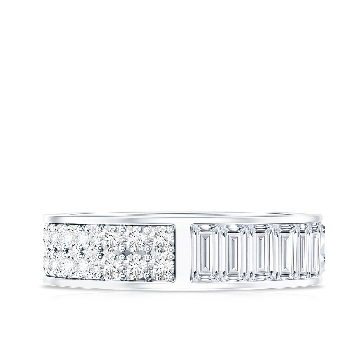 Certified Moissanite Wide Eternity Wedding Band