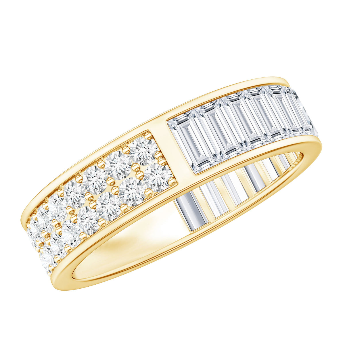 Certified Moissanite Wide Eternity Wedding Band