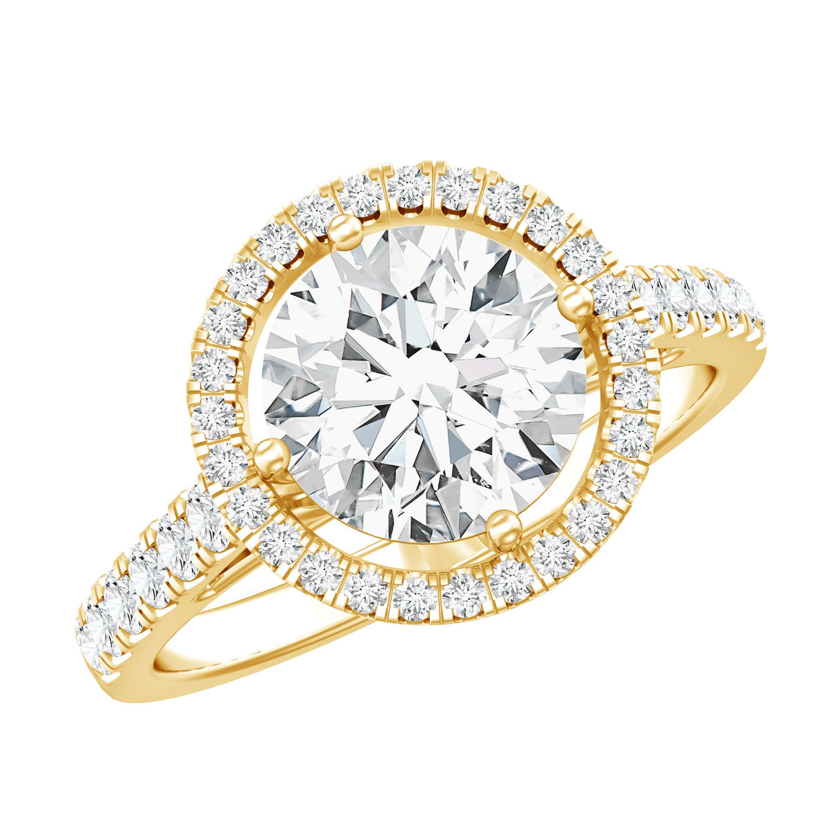 Certified 2 Carat Moissanite Engagement Ring with Halo