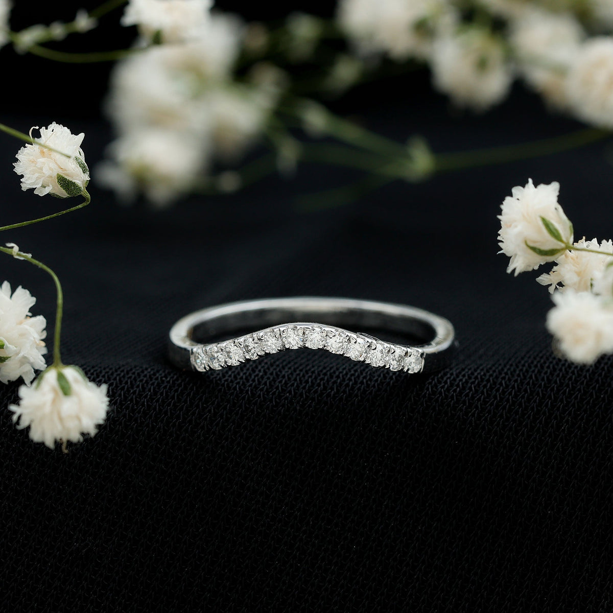 Certified Lab Grown Diamond Curved Stackable Ring