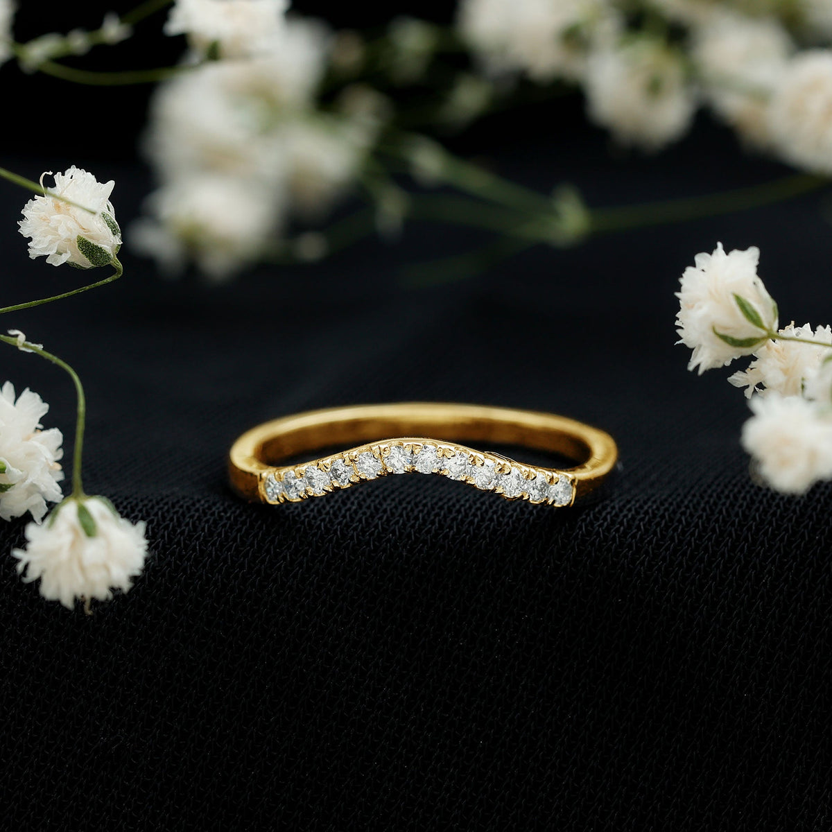 Certified Lab Grown Diamond Curved Stackable Ring