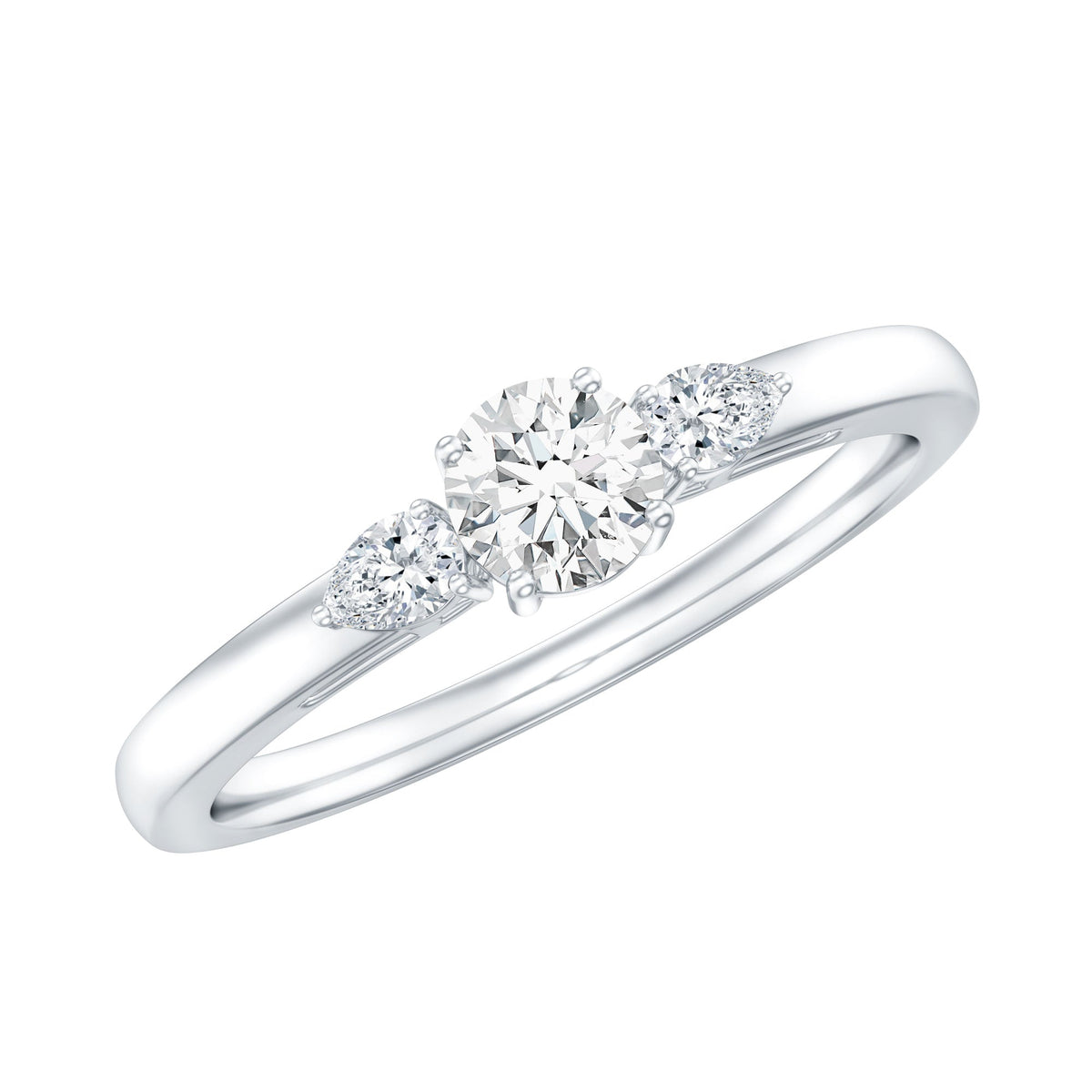 Certified Moissanite 3 Stone Promise Ring