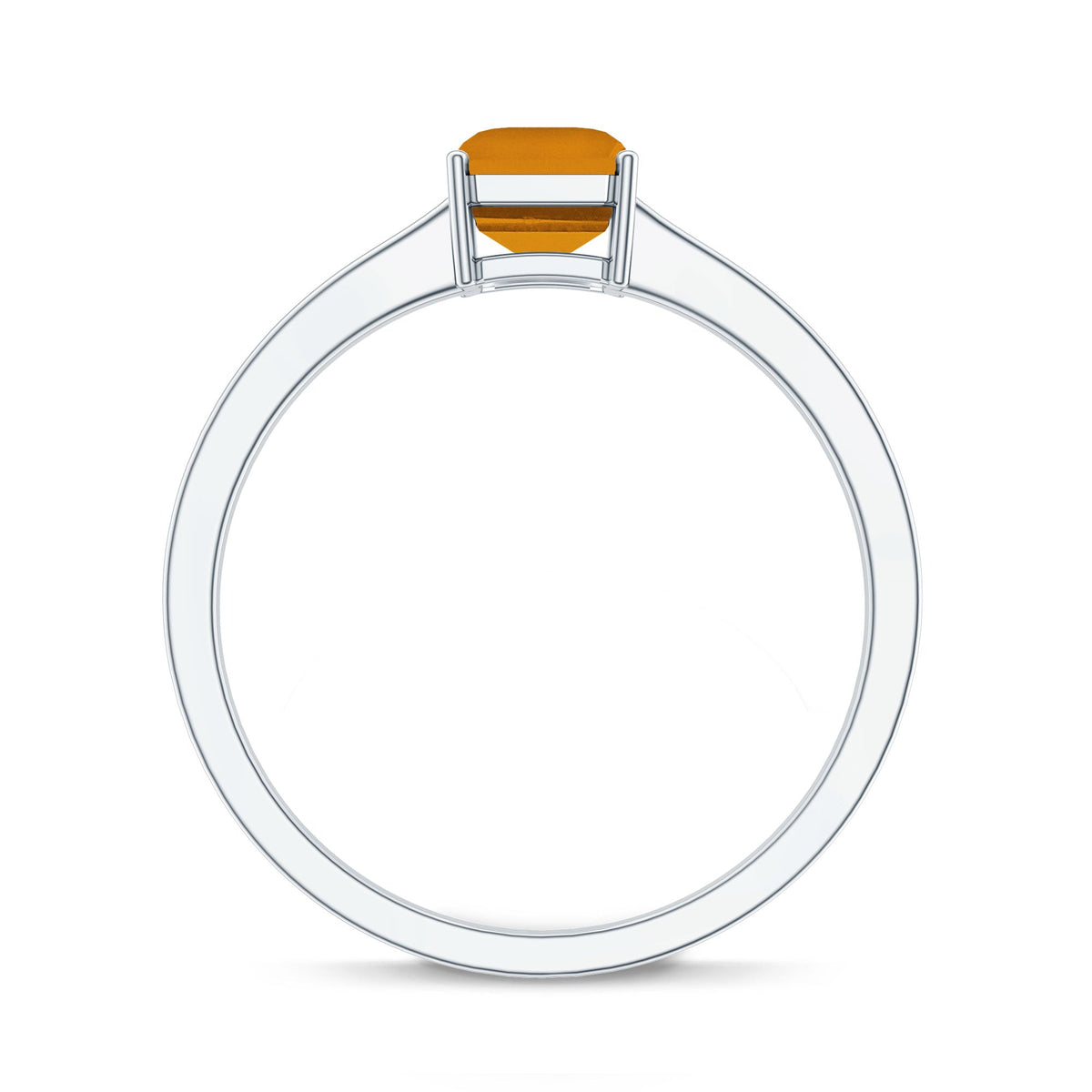 1.8 Carat Natural Citrine Solitaire Emerald Cut Engagement Ring
