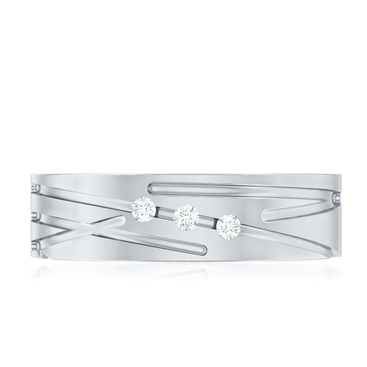 Diamond Wide Band Ring in Flush Setting