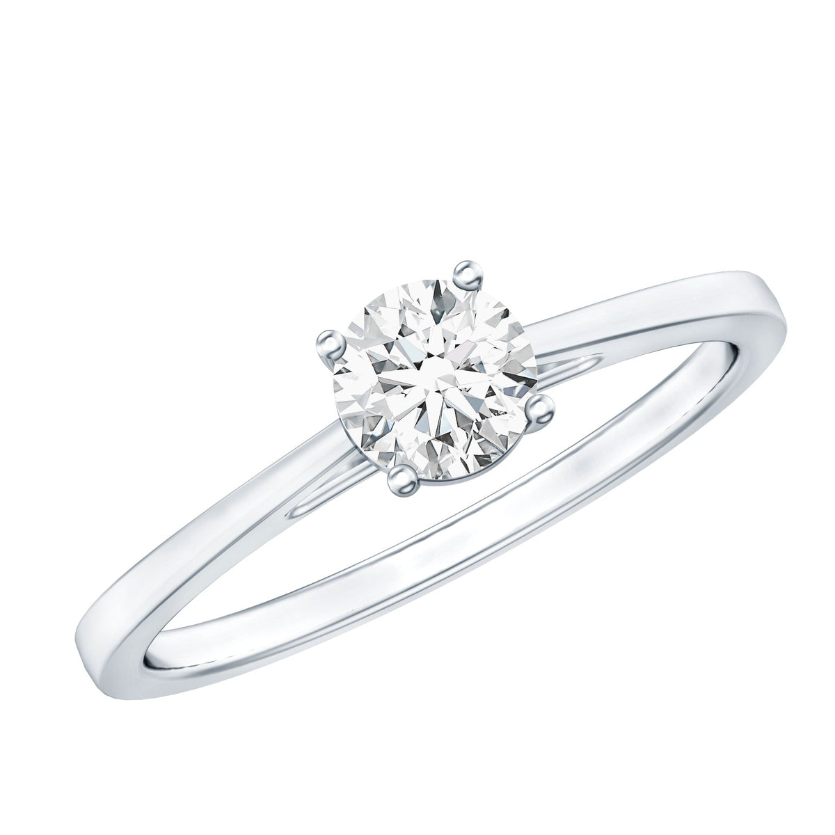 Solitaire Moissanite Promise Ring in Cathedral Shank