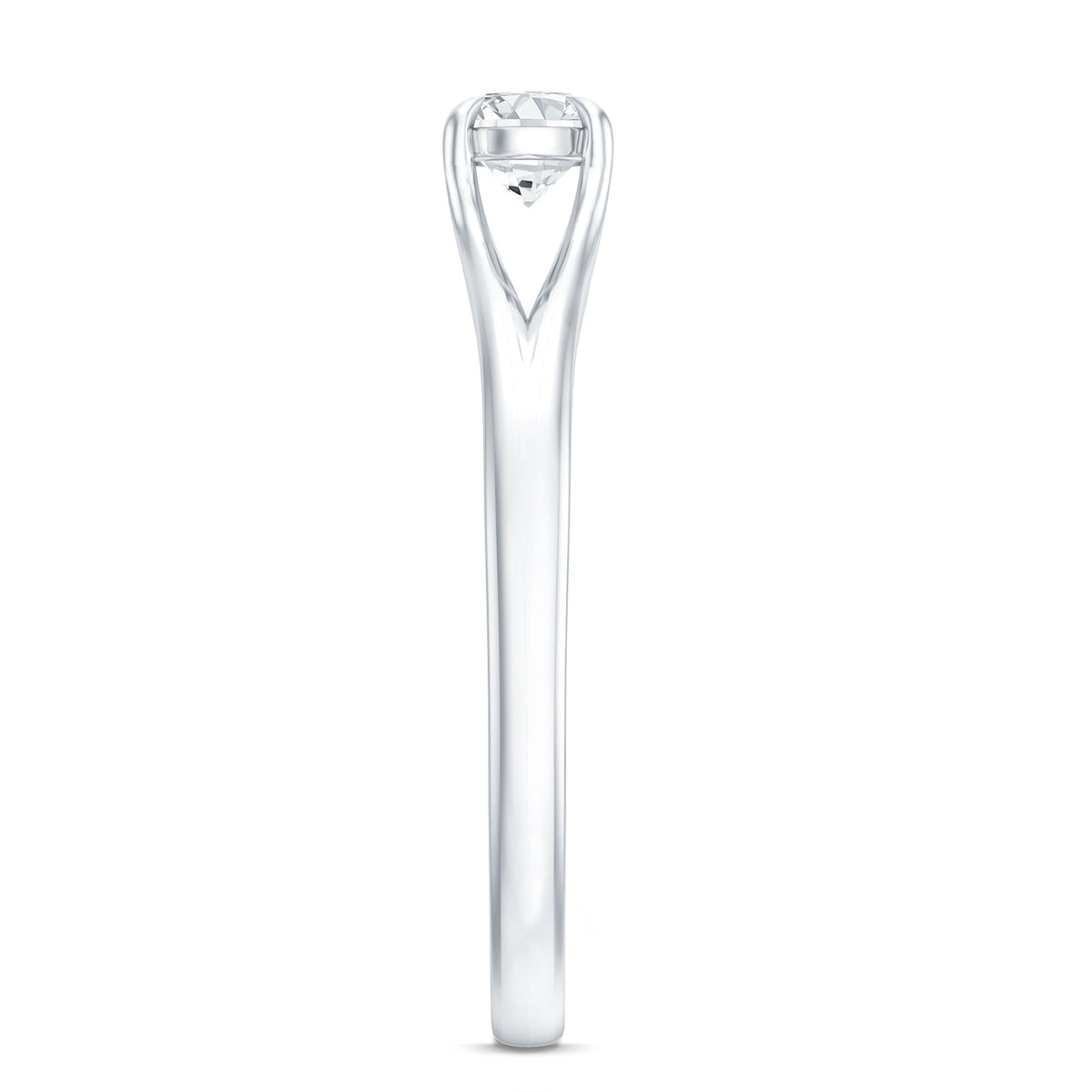 Promise Ring with Moissanite in Claw Setting