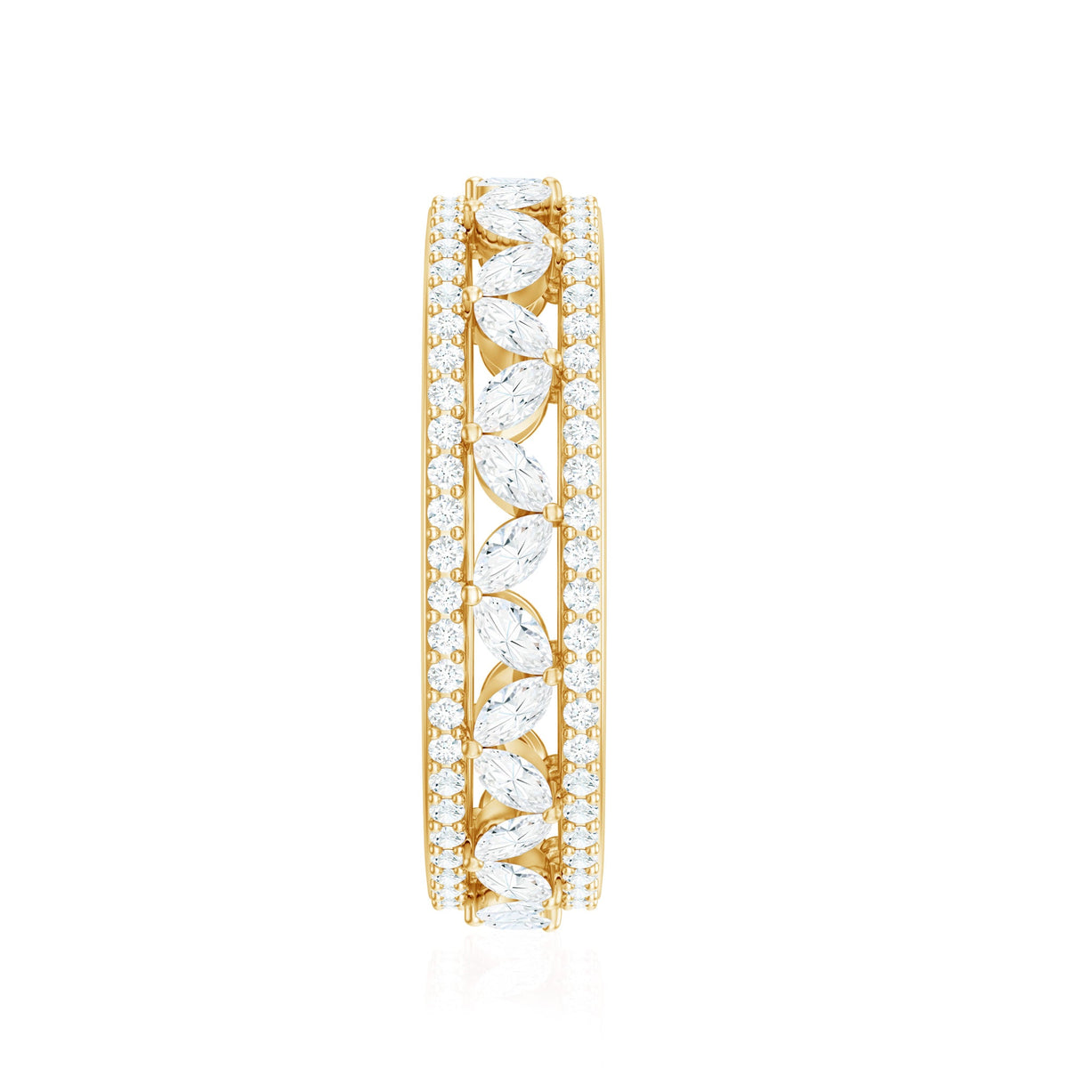 Certified Marquise Moissanite Wedding Band