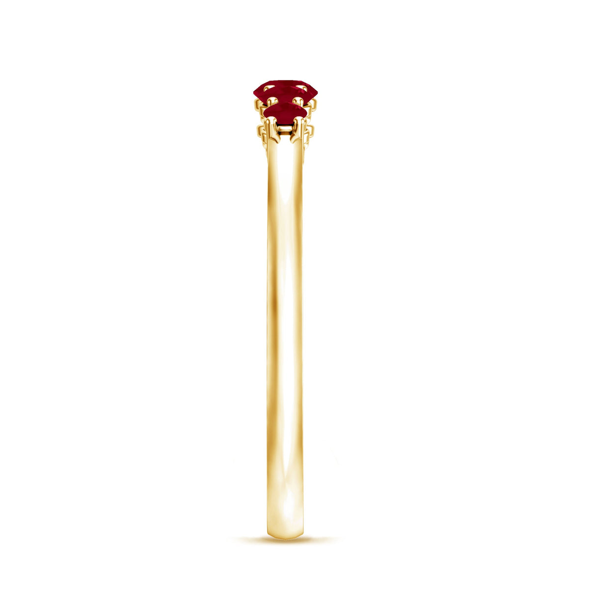Natural July Birthstone Ruby 5 Stone Ring for Promise