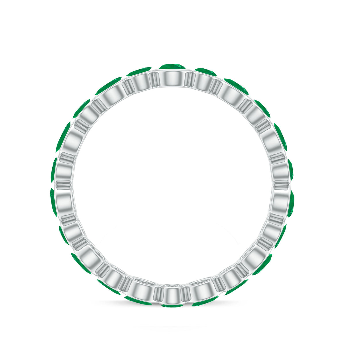 Emerald Full Eternity Band Ring in Bezel Setting