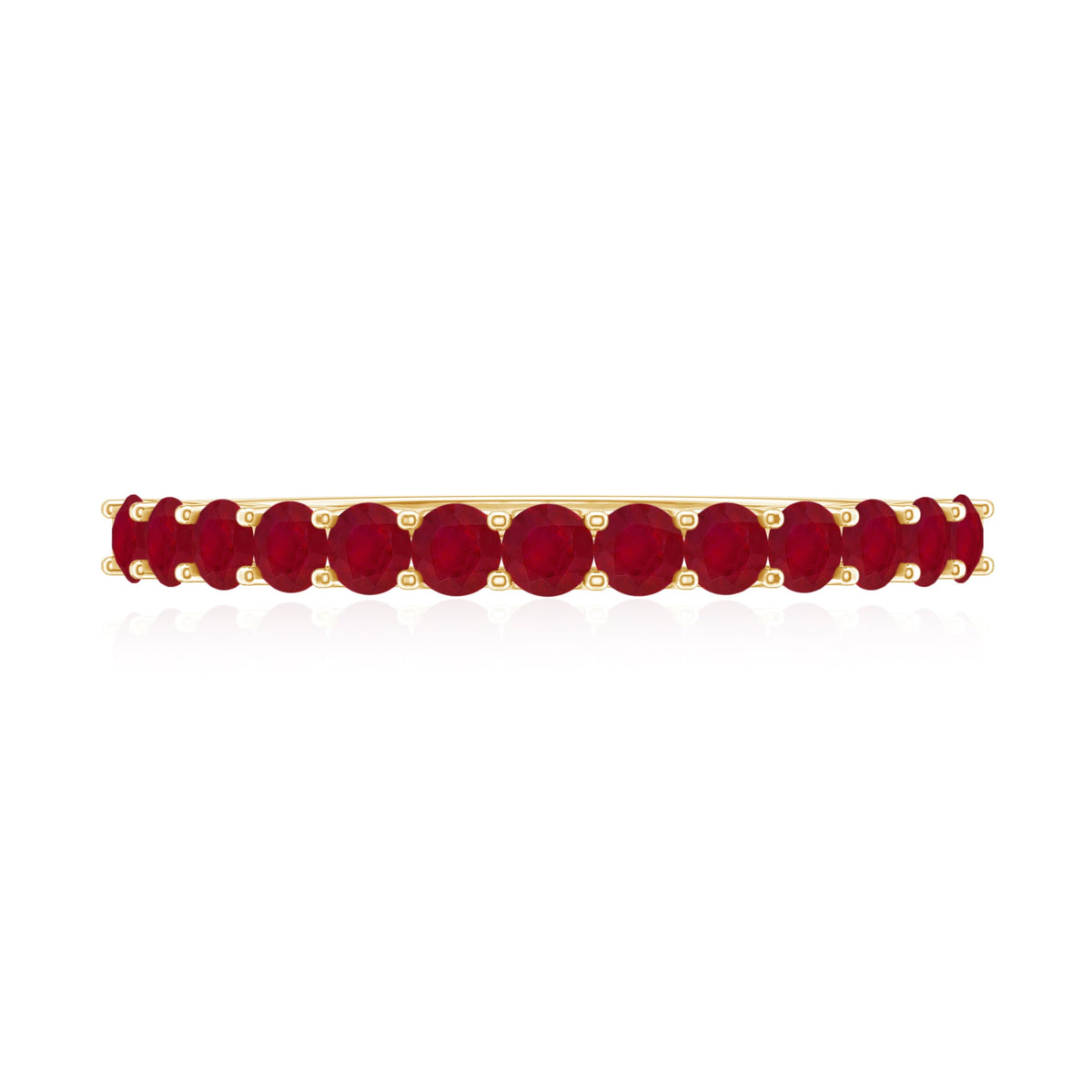 Genuine Ruby Half Eternity Stackable Ring for Women