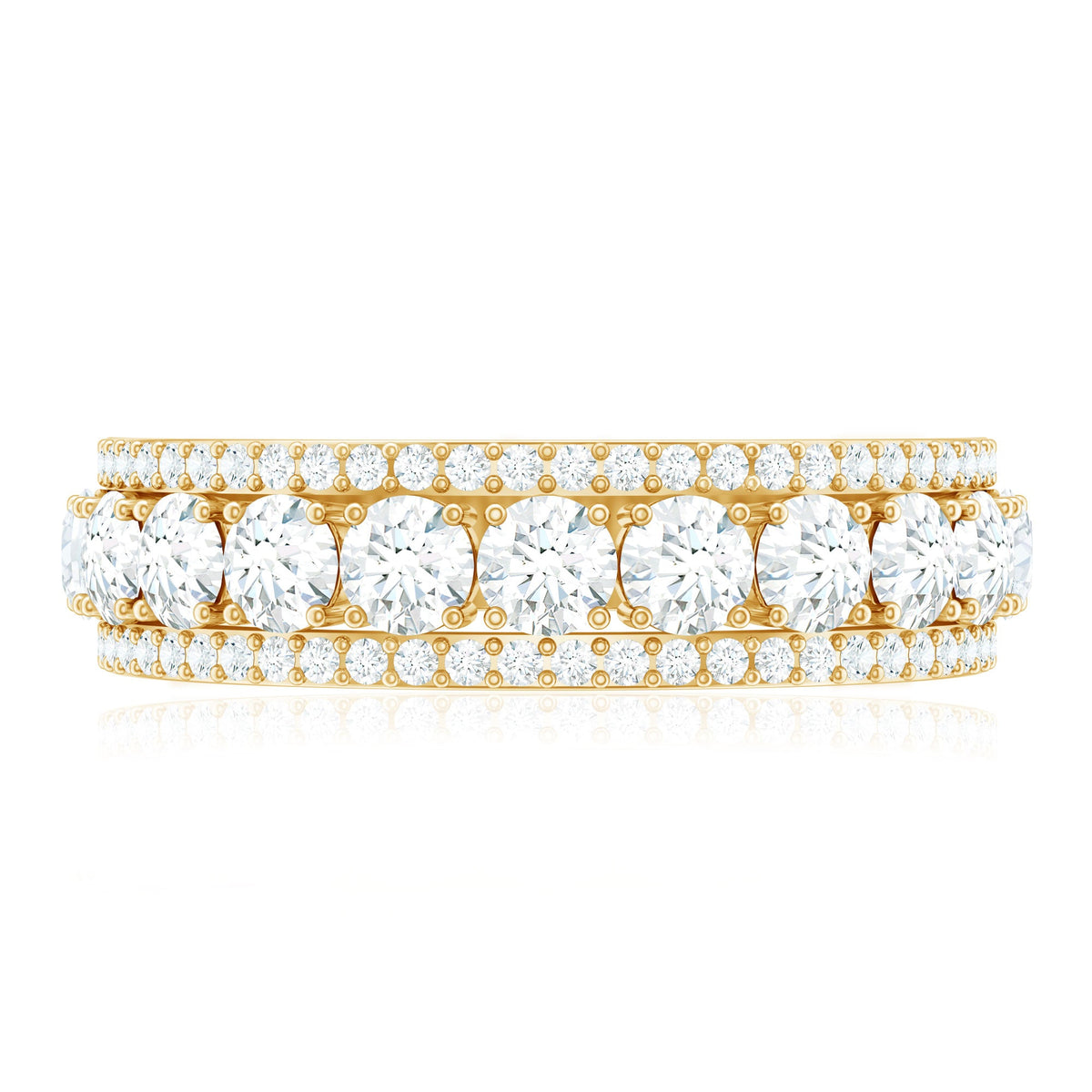 Certified Moissanite Wedding Anniversary Band Ring for Women