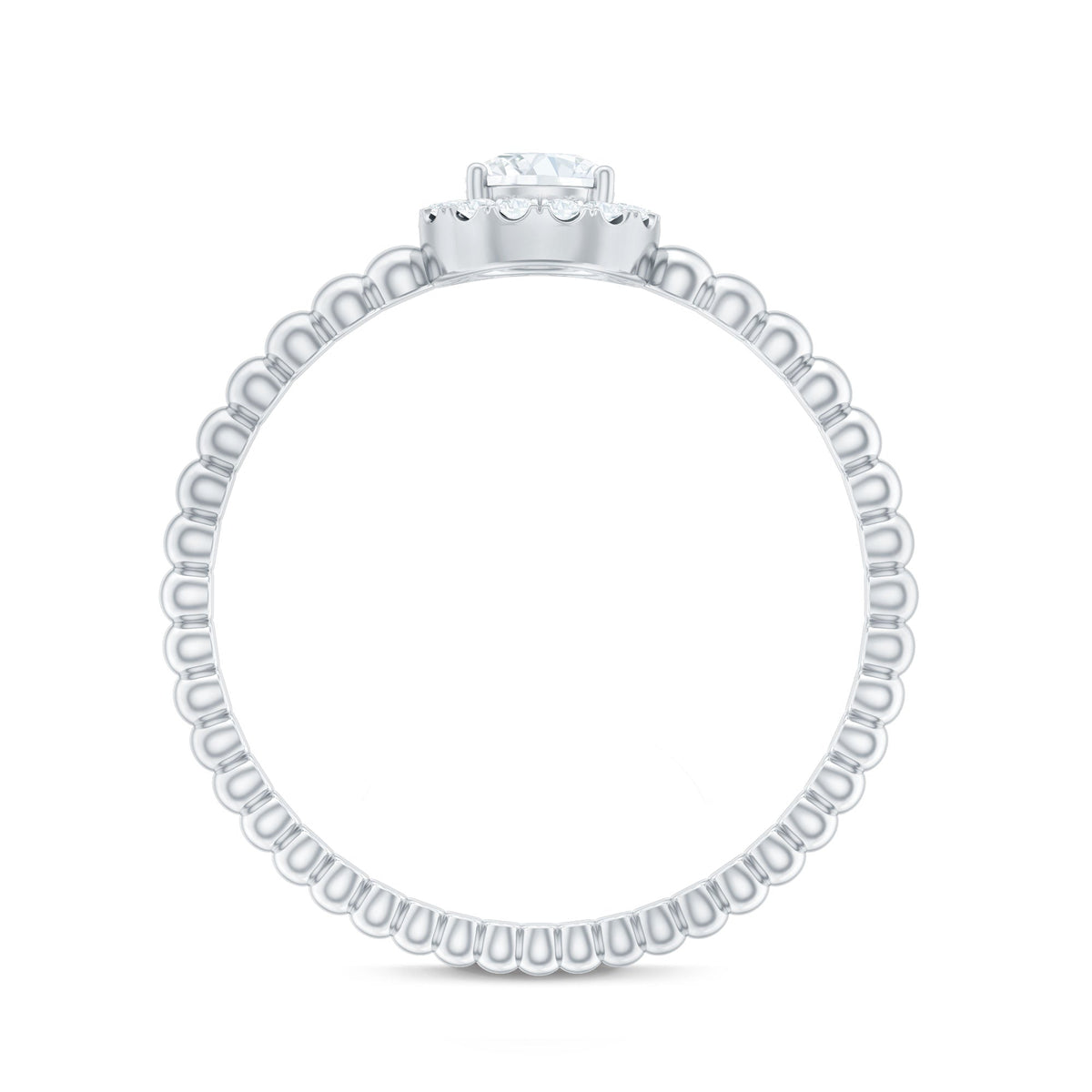 Certified Real Diamond Promise Ring with Bubble Shank