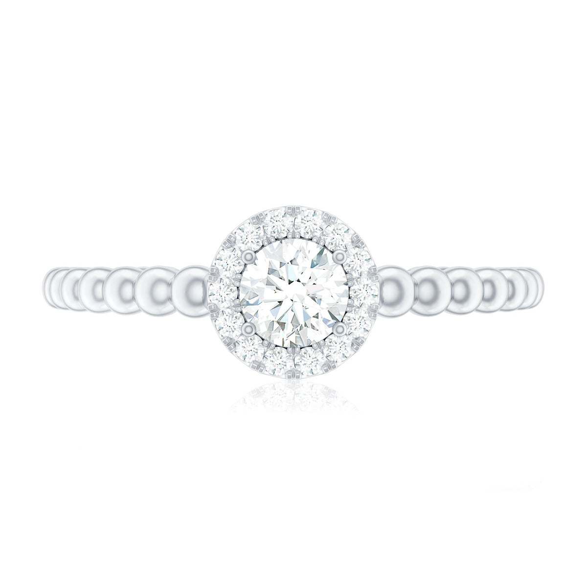 Certified Real Diamond Promise Ring with Bubble Shank
