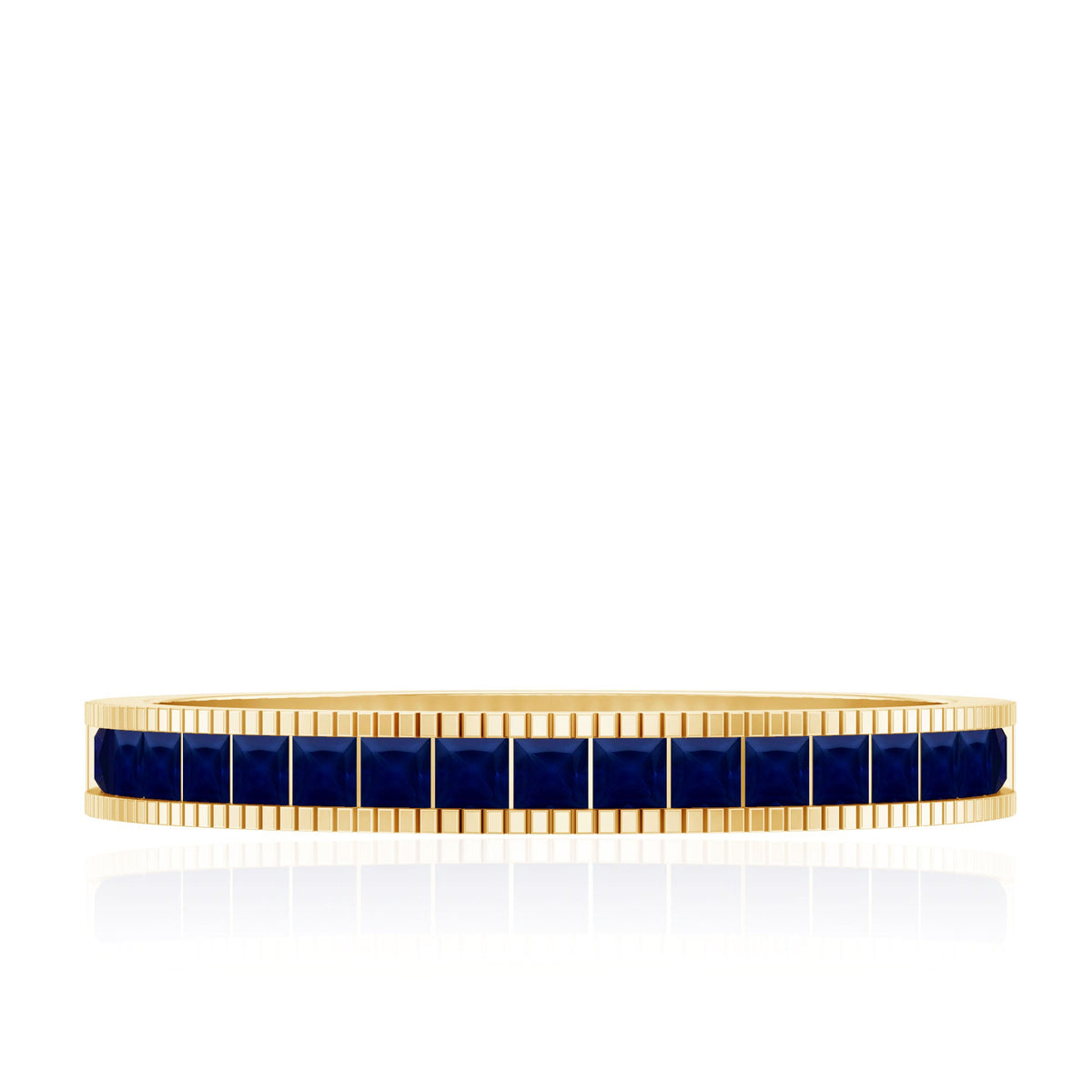 Natural Blue Sapphire Half Eternity Ring in Channel Set