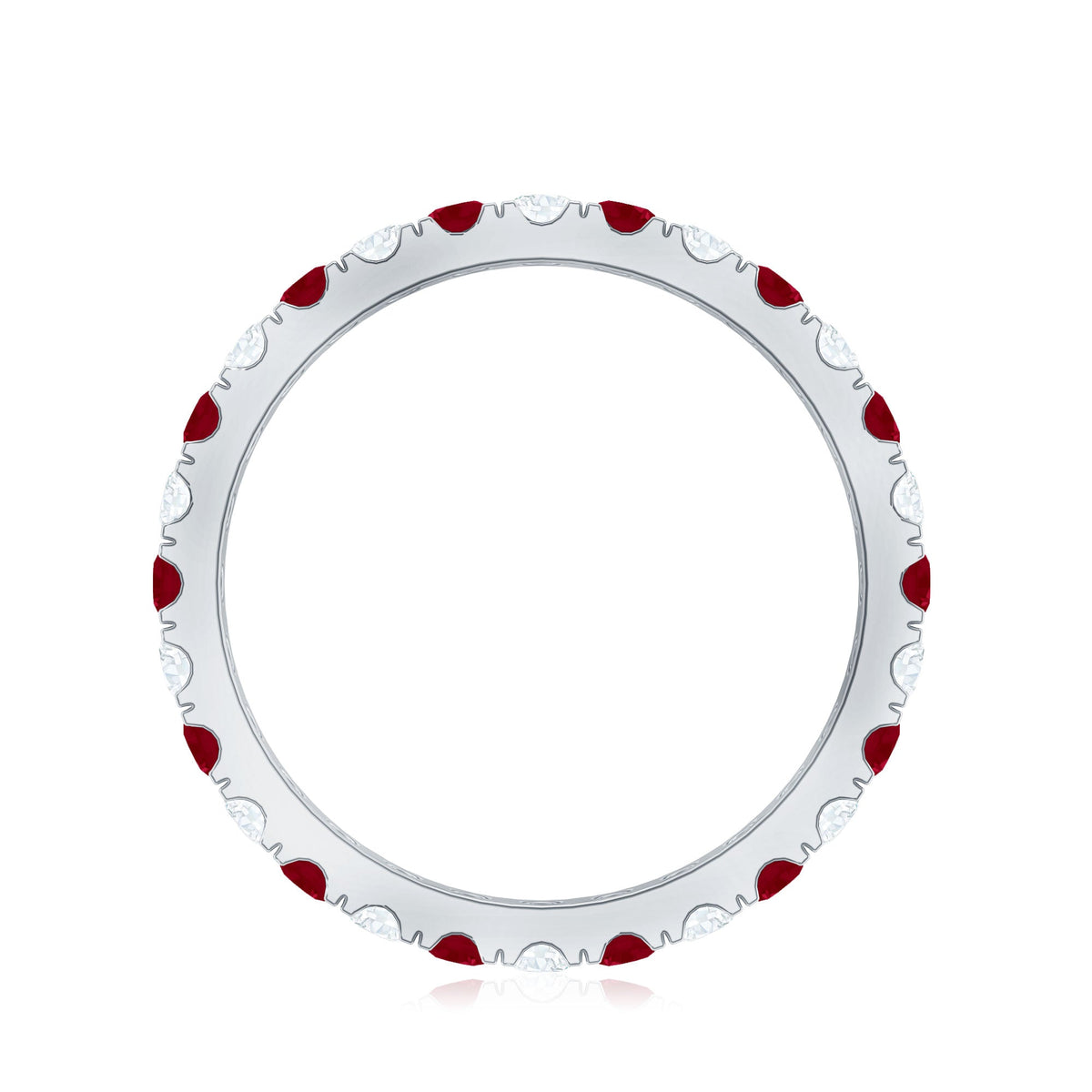 Natural Ruby Eternity Ring with Diamond for Women