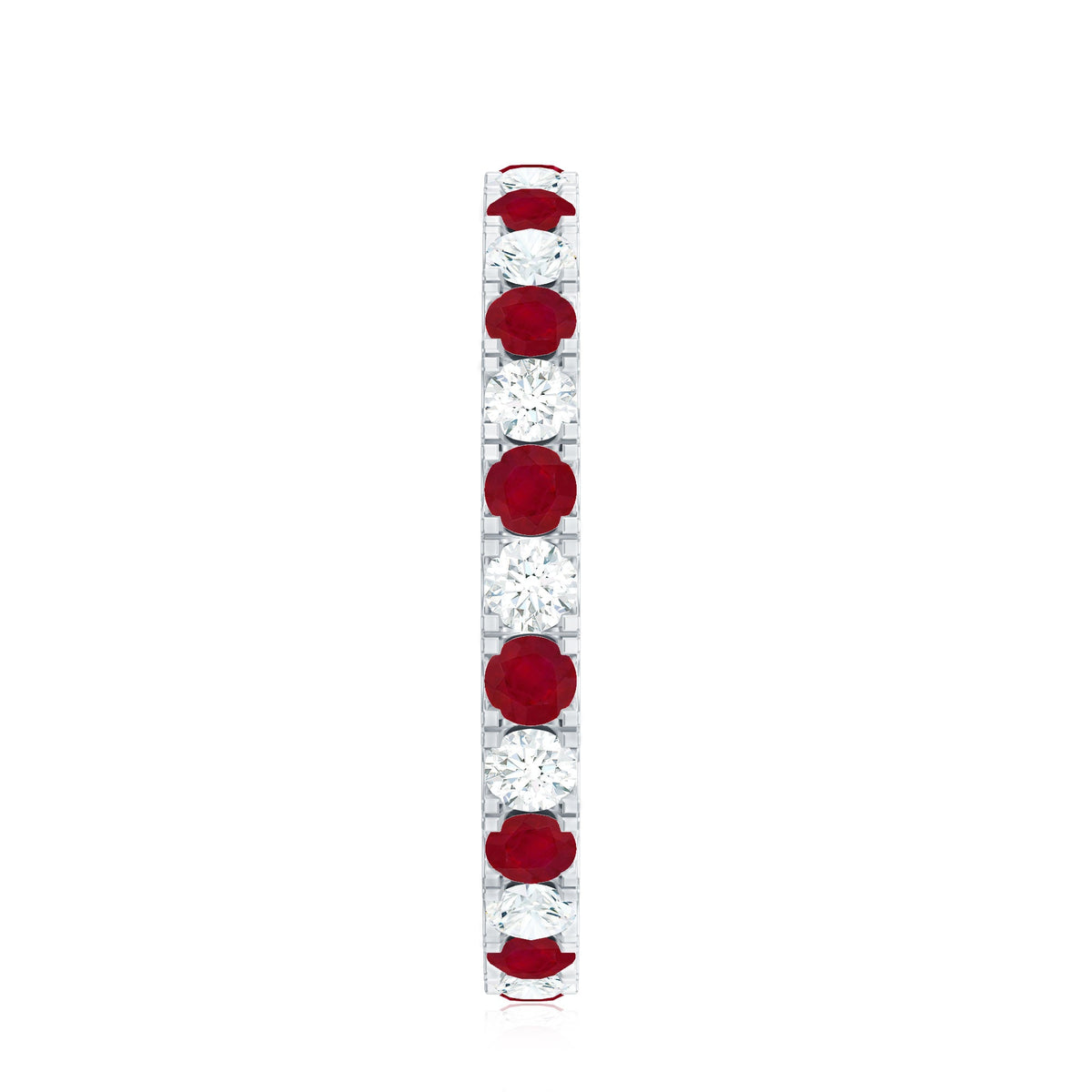 Natural Ruby Eternity Ring with Diamond for Women
