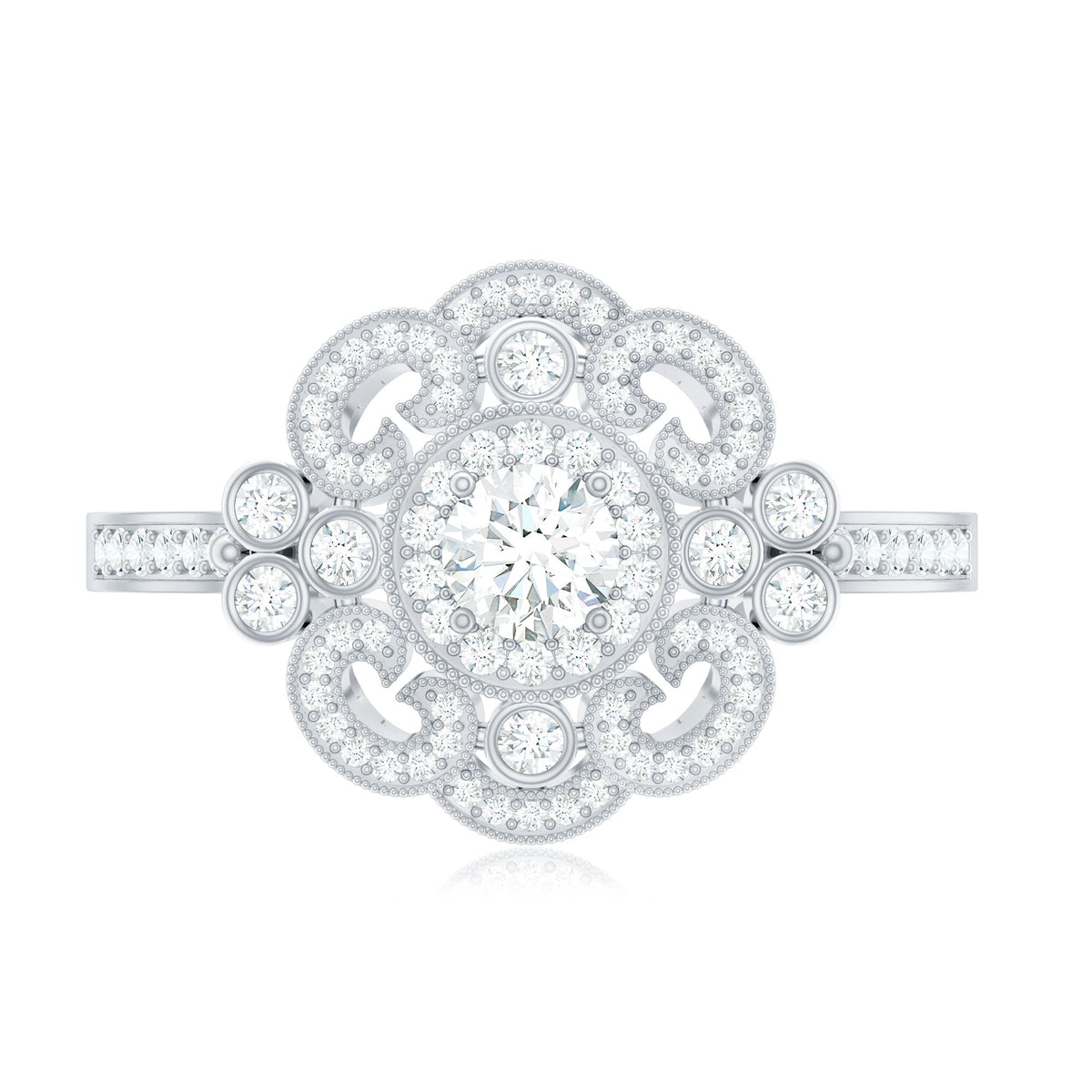 Vintage Looking Diamond Engagement Ring for Women