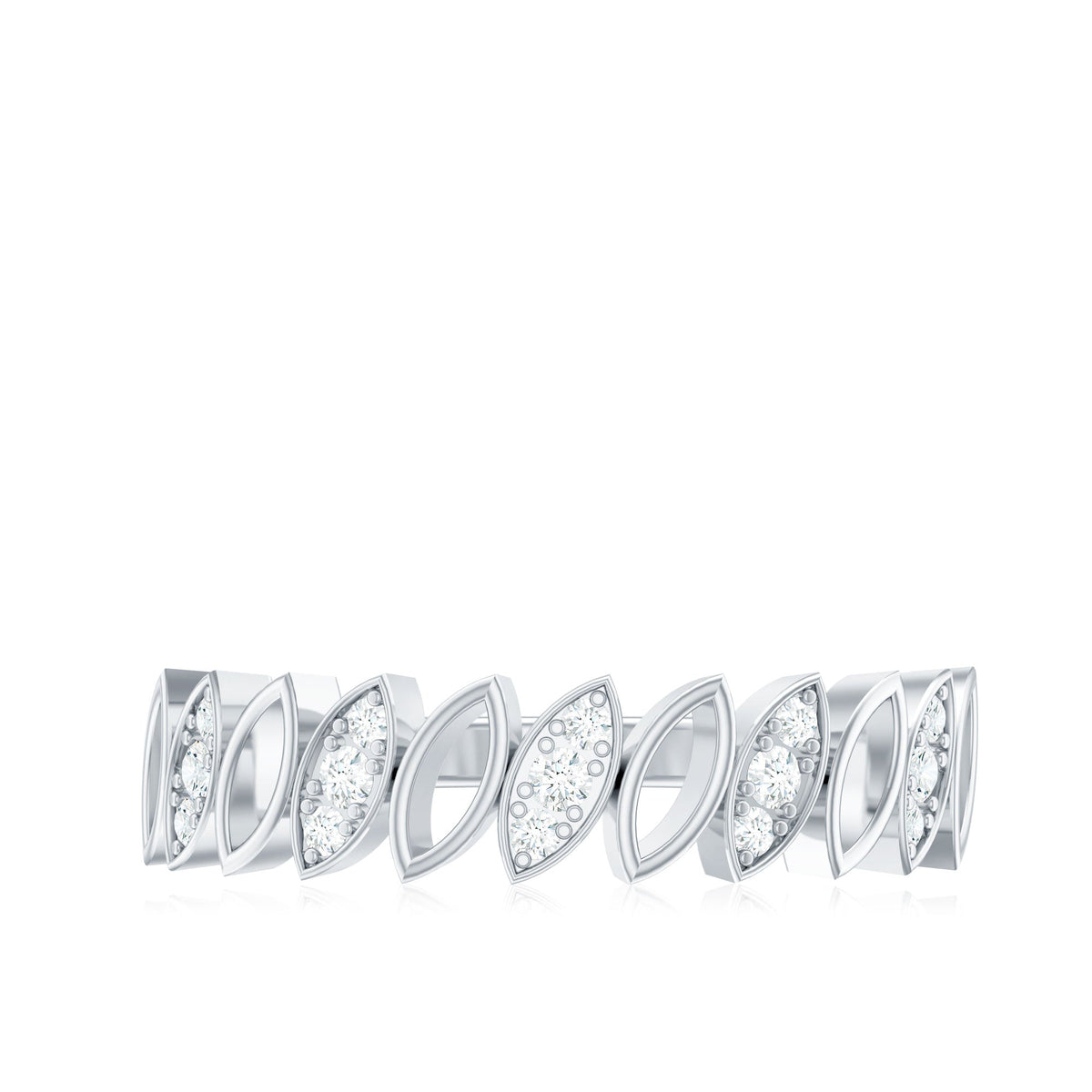 Natural Diamond Marquise Half Eternity Ring for Women