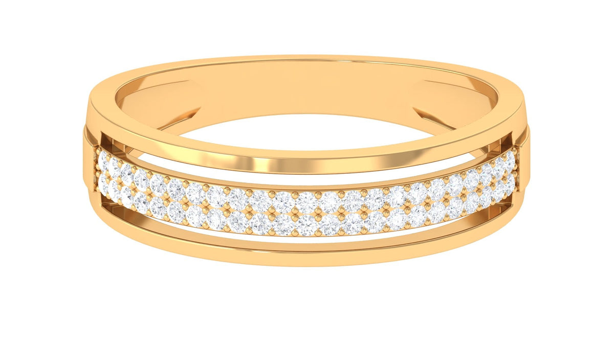 Certified Natural Diamond Half Eternity Mens Wedding Band